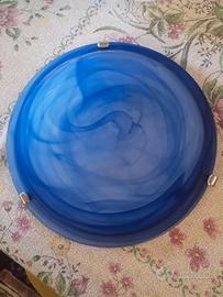 Plafoniera in vetro azzurro