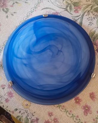 Plafoniera in vetro azzurro