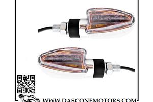 coppia frecce universali Moto Cromate con Vetro ge