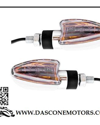 coppia frecce universali Moto Cromate con Vetro ge