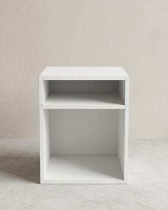 Comodino Libreria Organizer mobiletto cubi bianco