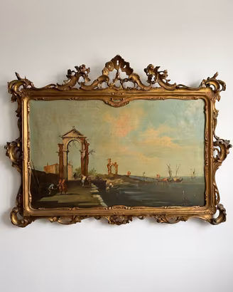 Quadro Antico Capriccio Architettonico 800 130x90