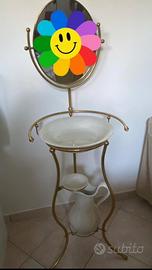 Lavabo tris in ottone vintage