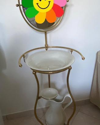 Lavabo tris in ottone vintage