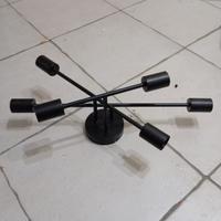 lampadario a soffitto di metallo colore nero 5 luc