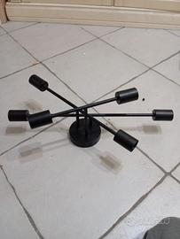 lampadario a soffitto di metallo colore nero 5 luc