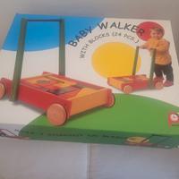 baby walker legno chariot de marche pintoy NUOVO!