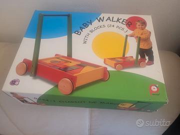baby walker legno chariot de marche pintoy NUOVO!