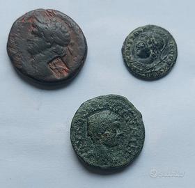 Lotto 3 monete romane più argento vaticano