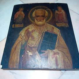 Antica icona russa S. Nicola XVII secolo