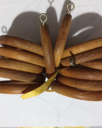 Anelli di legno con gancio  per tenda