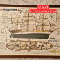 Amerigo Vespucci quadro cornice e vetro