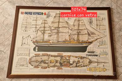 Amerigo Vespucci quadro cornice e vetro