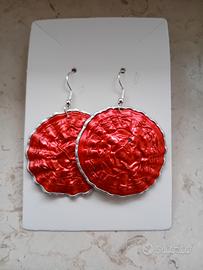 Orecchini artigianali capsule caffè in alluminio 