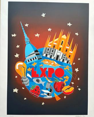 N. 2 serigrafie Ugo Nespolo celebrative EXPO 2015