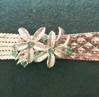Bracciale oro 18 kt diamanti e smeraldi