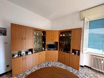 Mobile soggiorno anni' 60/70 in legno con vetrina