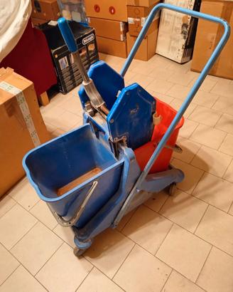 CARRELLO PULIZIE PROFESSIONALE CON MANICO
