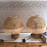 Coppia di lampade in vimini