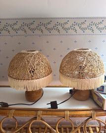 Coppia di lampade in vimini