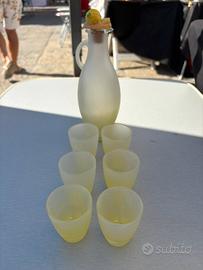 Bottiglia e bicchieri limoncello Linea Ferraro