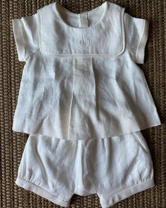 Completino bianco con pantaloncini Jacadi 3 mesi