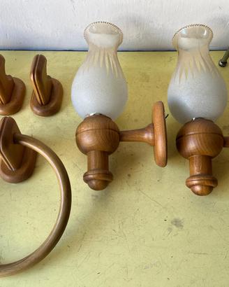 accessori bagno in legno country style