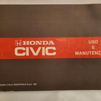 MANUALE USO E MANUTENZIONE HONDA CIVIC ANNI 80