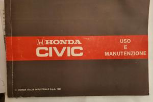 MANUALE USO E MANUTENZIONE HONDA CIVIC ANNI 80