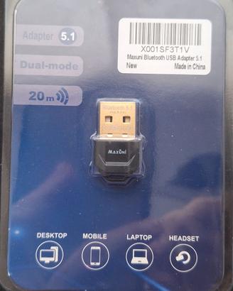 Adattatore USB Bluetooth 5.1 Maxuni PC - SIGILLATO