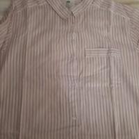 Camicione in cotone a righe bianco e rosa,taglia L