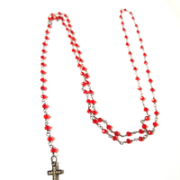 Rosario in argento e croce black 925