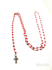 Rosario in argento e croce black 925