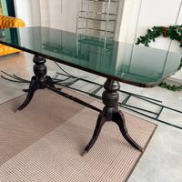 Tavolo con ripiano in vetro anni 60