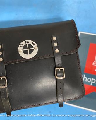 Bmw Ninet-Scrambler-Pure:Borsa pelle con logo