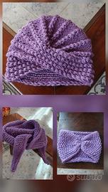 Coordinato cappello sciarpa e fascia fatto a mano 