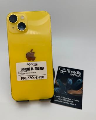 iPhone 14 256GB giallo usato garanzia 