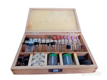 kit per attrezzo rotante in cofanetto in legno 