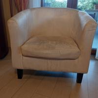 Poltrona scamosciata panna