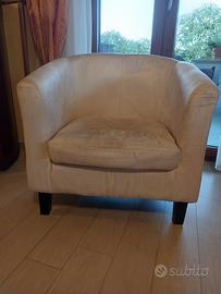 Poltrona scamosciata panna