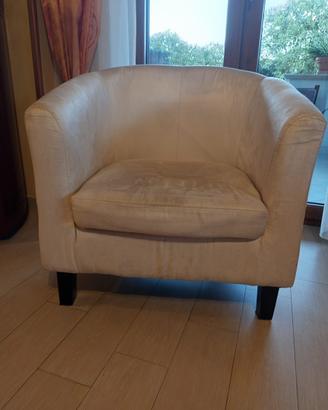 Poltrona scamosciata panna