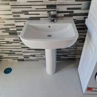 Lavabo Dolomite con colonna + miscelatore Grohe