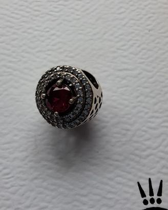 Charm Pandora Pavè e Pietra Rossa 792418C01