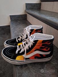 Vans alte con le on sale fiamme