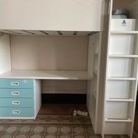 Letto a soppalco ikea (småstad) con cassapanca