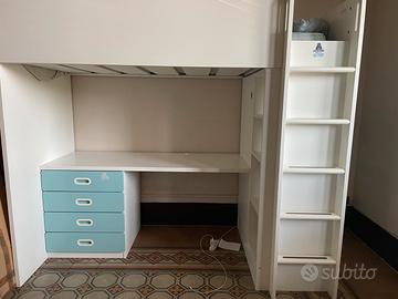 Letto a soppalco ikea (småstad) con cassapanca