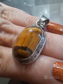 Ciondolo Argento  925 e Occhio di Tigre