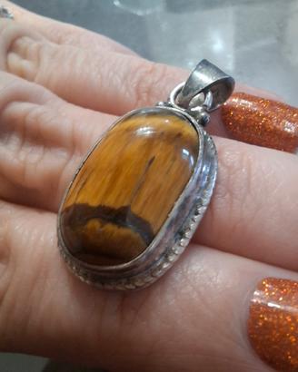 Ciondolo Argento  925 e Occhio di Tigre