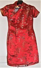 abito cinese donna seta rosso taglia.m; lunghezza