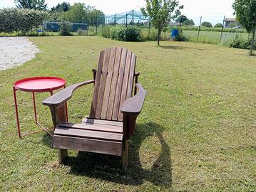 Sedia modello Adirondack artigianale in Teak 